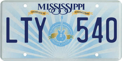 MS license plate LTY540