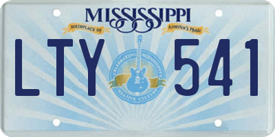 MS license plate LTY541