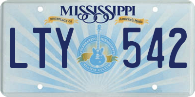 MS license plate LTY542