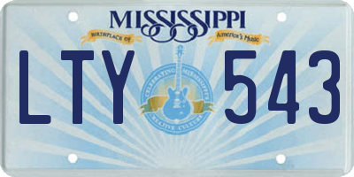 MS license plate LTY543