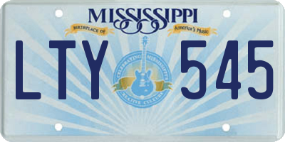 MS license plate LTY545