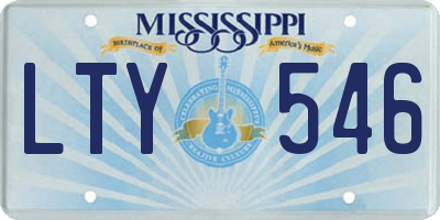 MS license plate LTY546