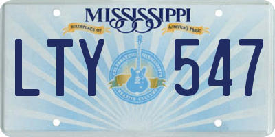 MS license plate LTY547