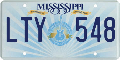 MS license plate LTY548