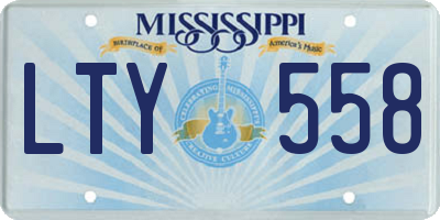 MS license plate LTY558