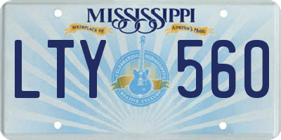 MS license plate LTY560