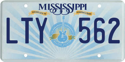 MS license plate LTY562