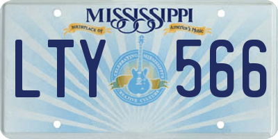 MS license plate LTY566