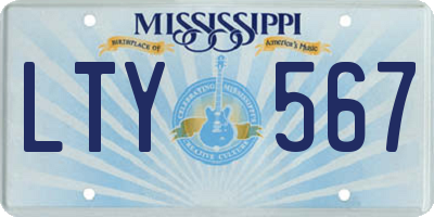 MS license plate LTY567