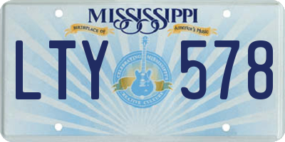 MS license plate LTY578
