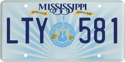 MS license plate LTY581