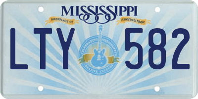 MS license plate LTY582