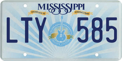 MS license plate LTY585