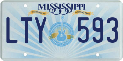 MS license plate LTY593