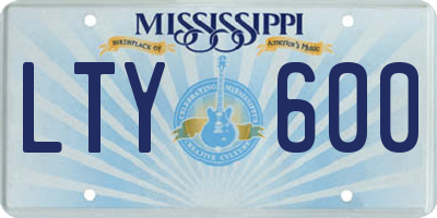 MS license plate LTY600