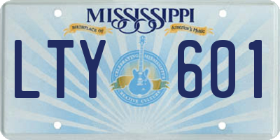 MS license plate LTY601