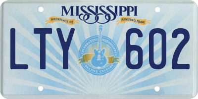 MS license plate LTY602