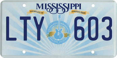 MS license plate LTY603