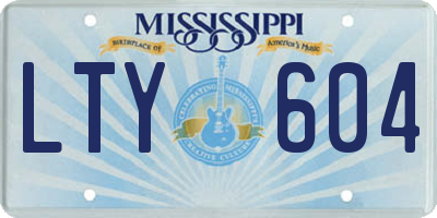MS license plate LTY604