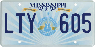 MS license plate LTY605