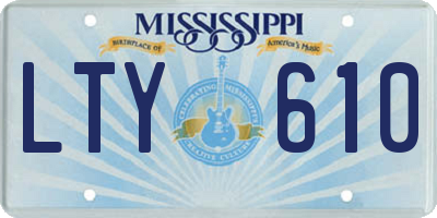 MS license plate LTY610