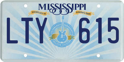 MS license plate LTY615
