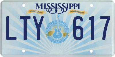 MS license plate LTY617
