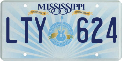 MS license plate LTY624