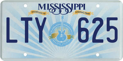 MS license plate LTY625