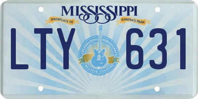 MS license plate LTY631