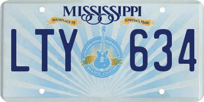 MS license plate LTY634