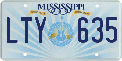 MS license plate LTY635