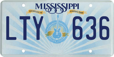 MS license plate LTY636
