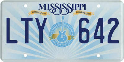 MS license plate LTY642