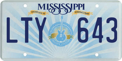 MS license plate LTY643