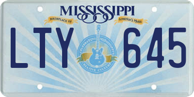 MS license plate LTY645