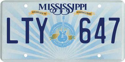 MS license plate LTY647