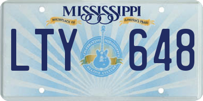 MS license plate LTY648