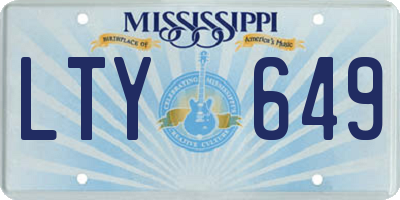 MS license plate LTY649