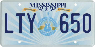 MS license plate LTY650