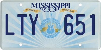 MS license plate LTY651