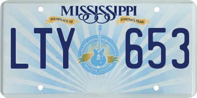 MS license plate LTY653