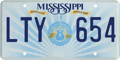 MS license plate LTY654