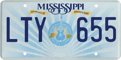MS license plate LTY655
