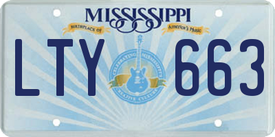 MS license plate LTY663