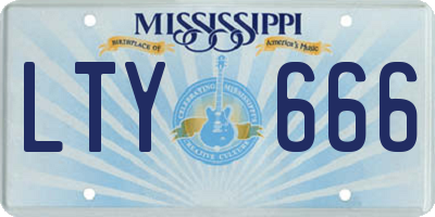 MS license plate LTY666