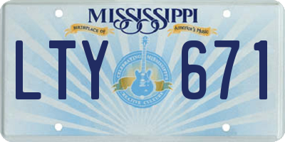 MS license plate LTY671