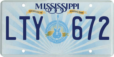 MS license plate LTY672