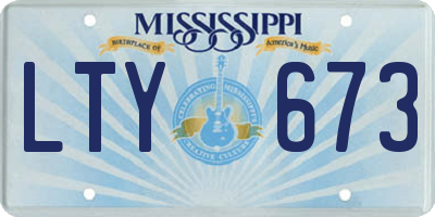 MS license plate LTY673