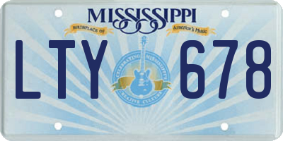 MS license plate LTY678